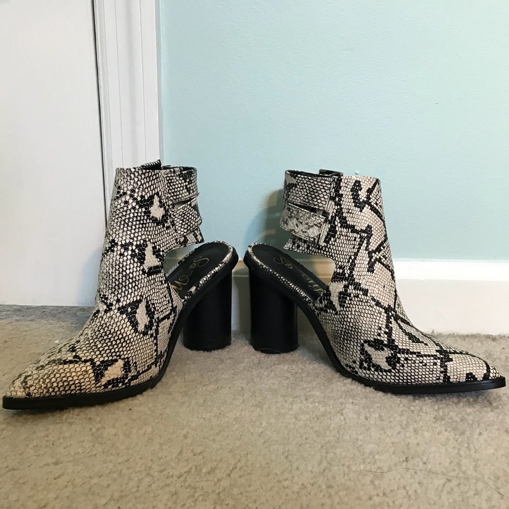 Faux Snakeskin Booties